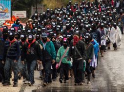 Integrantes del EZLN realizaron marchas pacíficas el 21 de diciembre. ARCHIVO  /