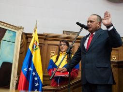 El presidente de la Asamblea Nacional de Venezuela, Diosdado Cabello, rinde protesta. EFE /