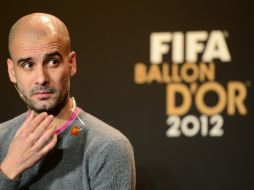 ''Pep'' durante en la conferencia de prensa previo a la entrega del Balón de Oro. AFP /