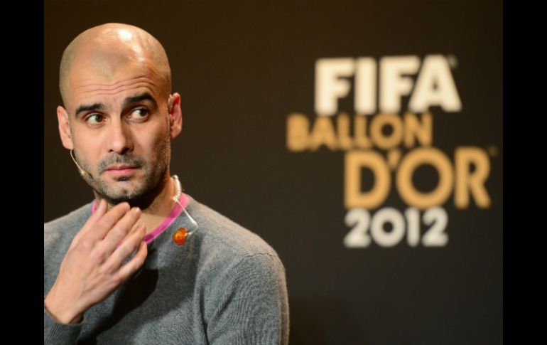 ''Pep'' durante en la conferencia de prensa previo a la entrega del Balón de Oro. AFP /