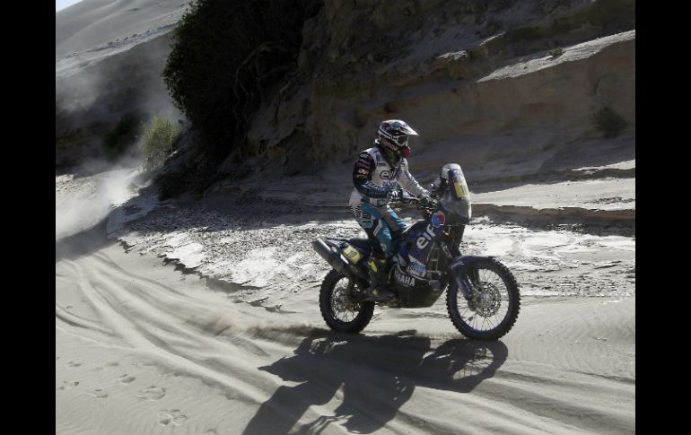 David Casteu (Yamaha) ganó hoy la etapa disputada entre las ciudades de Arequipa (Perú) y Arica (Chile). EFE /