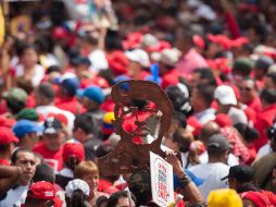 Seguidores de Chávez participan en la concentración convocada por el Partido Socialista Unido de Venezuela. EFE /