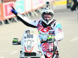 El francés Thomas Bourgin al momento de la largada del Rally en Lima, Perú. Podría haberse quedado dormido previo al accidente. AFP /