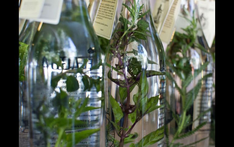 El agua es embotellada con plantas aromáticas AFP /