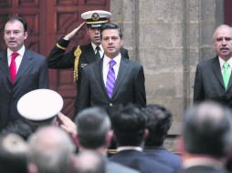 Enrique Peña Nieto se presentó en Palacio Nacional para reportar sus bienes e ingresos. SUN /