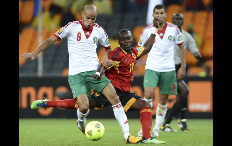 Imagen del partido entre Marruecos y Angola en la primera jornada de la Copa Africa. AFP /