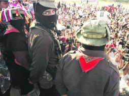 El subcomandante Marcos durante un mitin en Oaxaca. Zedillo le tendió una trampa, pero no lograron capturarlo. NTX /