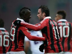 Pazzini celebra el triunfo Rossonero. AFP /