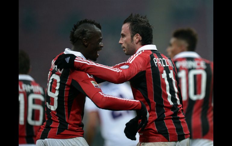 Pazzini celebra el triunfo Rossonero. AFP /