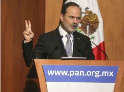 El presidente nacional del CEN del PAN, Gustavo Madero, durante la sesión ordinaria del Consejo Nacional del Acción Nacional. NTX /