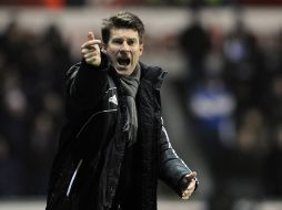 Michael Ladrup, técnico del Swansea, mete a su equipo a la final de la Copa de la Liga. REUTERS /