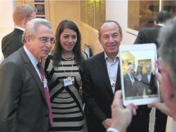 Ernesto Zedillo y Felipe Calderón en Davos. NTX /