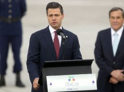 El Presidente Enrique Peña Nieto arribó a las 8:50 horas local (5:50 de la ciudad de México) a la capital de Chile. AFP /