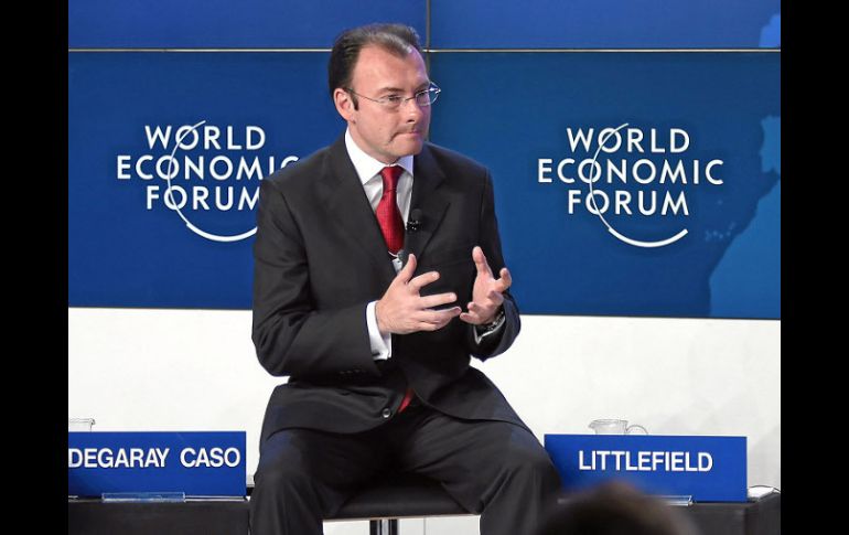 El secretario de Hacienda, Luis Videgaray, en el marco de su participación en la 43 edición del Foro Económico Mundial en Davos. NTX /