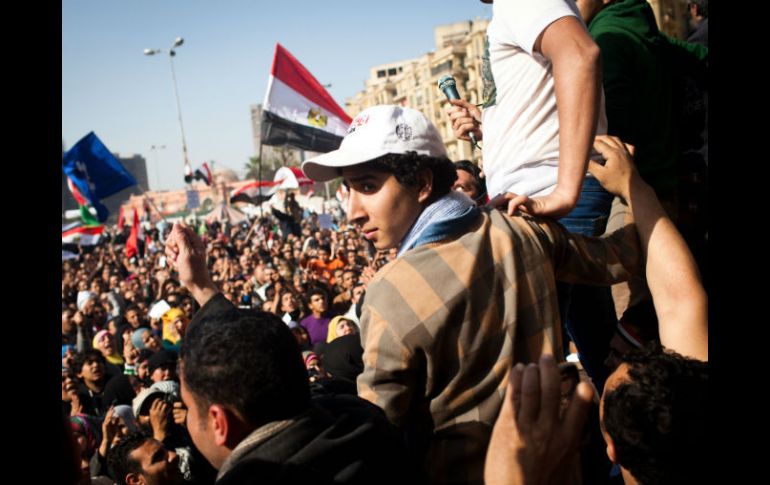 Manifestantes en la plaza Tahrir, en El Cairo, Egipto. XINHUA /