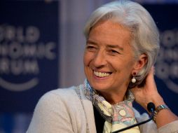 La directora gerente del FMI, Christine Lagarde participa en el 43 Foro de Davos. AP /