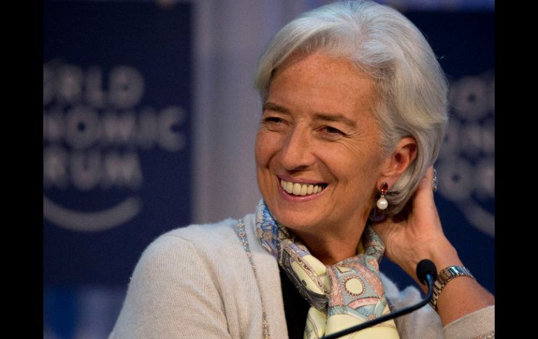 La directora gerente del FMI, Christine Lagarde participa en el 43 Foro de Davos. AP /