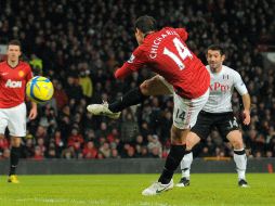 En lo que va de la campaña, Javier Hernández tiene 14 tantos para los ''Red Devils''. AFP /