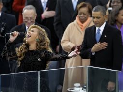 Beyoncé durante la ceremonia de toma de protesta de Obama. AP /