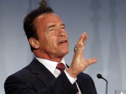 Schwarzenegger durante su participación en la conferencia inaugural. AP /