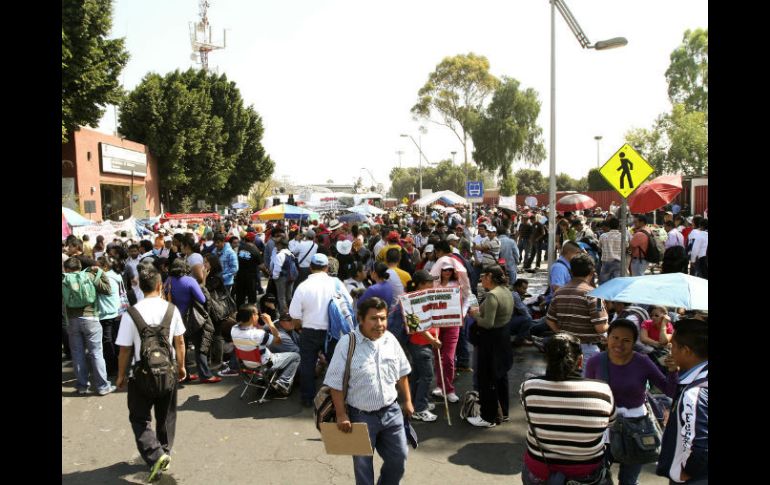 En la manifestación participan representantes de la CNTE. NTX /