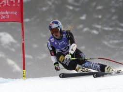 Lindsey Vonn previo a su caída en la competencia de la Copa del Mundo. AP /