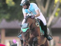 Leopoldo Salles terminó en primer lugar en la competencia de 1.30 metros al finalizar con 066.64 sobre ''Great Optimus N Equisearch'' EL INFORMADOR /