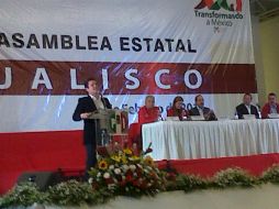 Esta mañana Aristóteles Sandoval inauguró la Asamblea Estatal del PRI.  /