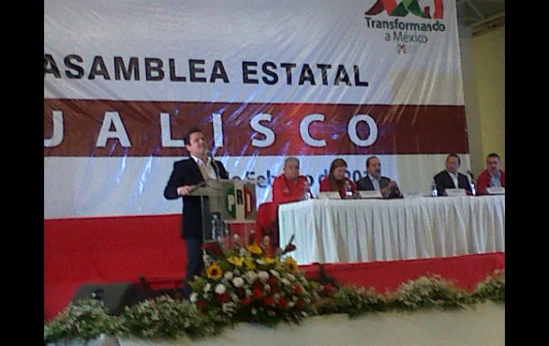 Esta mañana Aristóteles Sandoval inauguró la Asamblea Estatal del PRI.  /