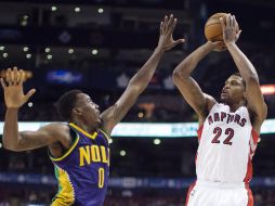 El basquetbolista Rudy Gay durante el juego de Raptors contra Hornets de la NBA. AP /