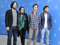 El director David Gordon Green (c) y el elenco de ''Prince Avalanche''. AFP /