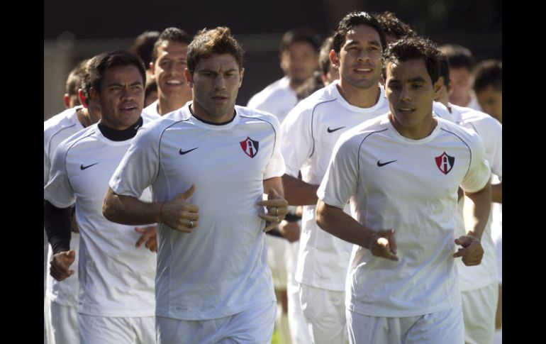 Los jugadores del Atlas siguen con sus entrenamientos previos al duelo ante Rayados. MEXSPORT /