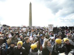 Los organizadores aseguraron que la concentración incluye a manifestantes de que han llegado en autobús desde 28 estados AP /