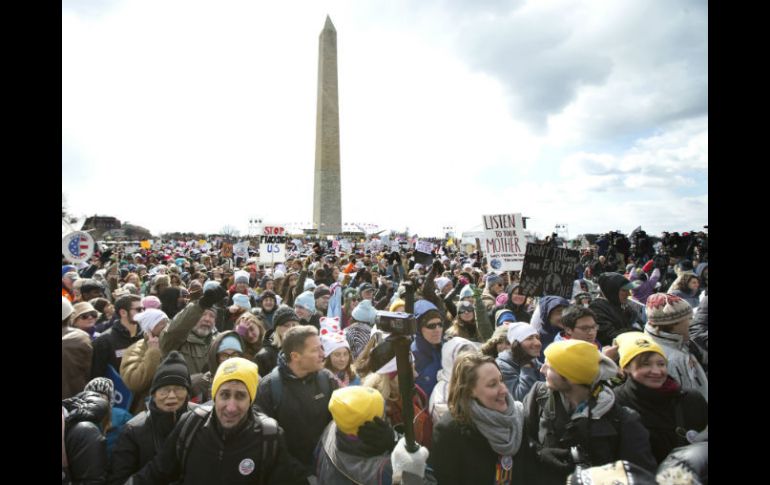 Los organizadores aseguraron que la concentración incluye a manifestantes de que han llegado en autobús desde 28 estados AP /