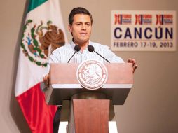 Esta tarde, el Presidente Peña Nieto inauguró el XI Foro Nacional de Turismo en Cancún. NTX /