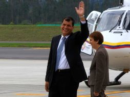 Rafael Correa a su llegada al nuevo aeropuerto de Quito. EFE /