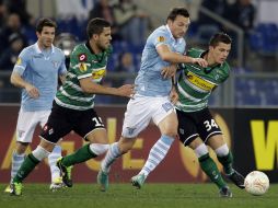 El Lazio y el Borussia Mönchengladbach disputan el partido de vuelta de dieciseisavos de final de la Europa League. AP /