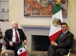 Peña nieto y McCain también coincidieron en la necesidad de una frontera cada vez más segura y eficiente. NTX /