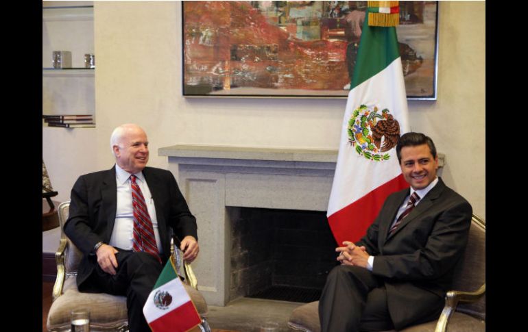 Peña nieto y McCain también coincidieron en la necesidad de una frontera cada vez más segura y eficiente. NTX /