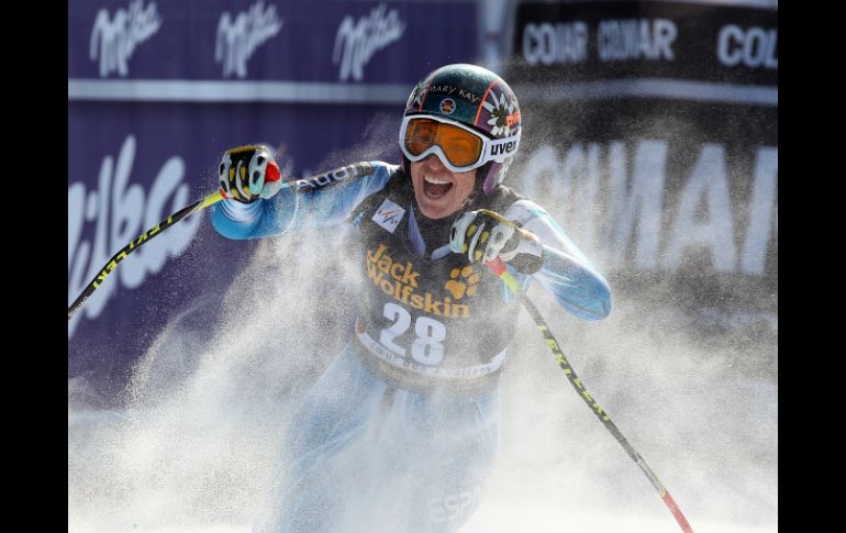 La esquiadora realiza su mejor temporada en Copa del  Mundo, después de haber sido cuarta en el Supergigante de Cortina d'Ampezzo. AFP /