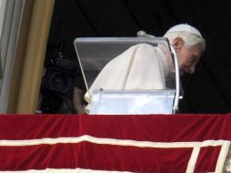 Benedicto XVI durante su último rezo del angelus como Papa. EFE /