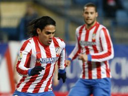 Radamel Falcao es el goleador del Atlético y buscará anotar el gol que de el pase a la final a su equipo. EFE /