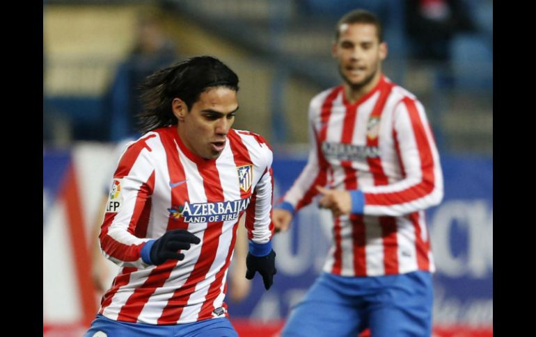 Radamel Falcao es el goleador del Atlético y buscará anotar el gol que de el pase a la final a su equipo. EFE /