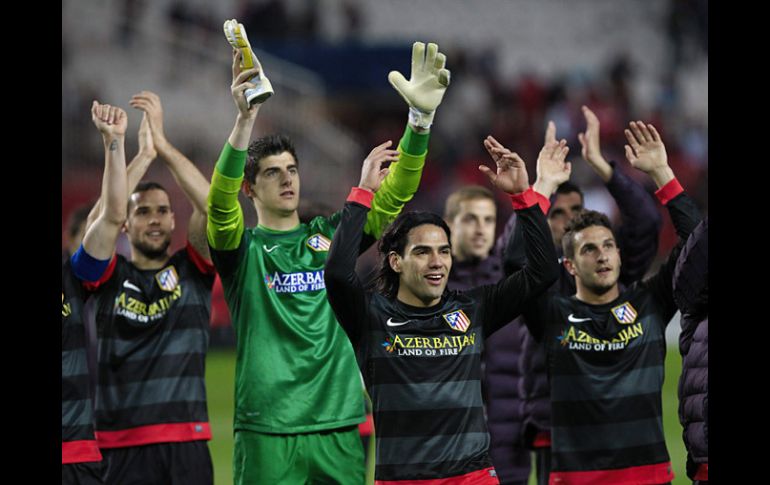 Los jugadores del Atlético de Madrid celebran su pase a la final de la Copa del Rey. EFE /