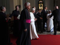 Los cardenales y el Papa Benedicto XVI se reunieron en la Sala Clementina del Vaticano para despedirse.  /