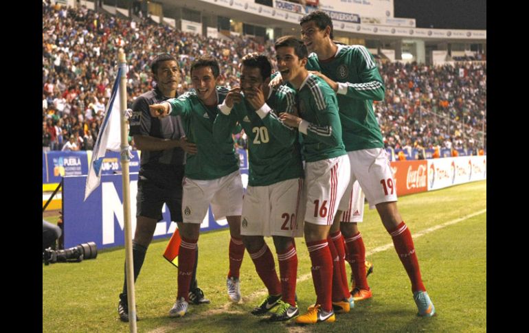 Los jugadores de la Sub-20 de México buscan llegar a la final del torneo. EFE /