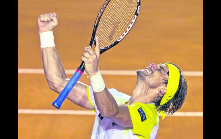 David Ferrer consiguió su victoria consecutiva número 19 sobre la arcilla del Abierto Mexicano que se celebra en Acapulco. AP /