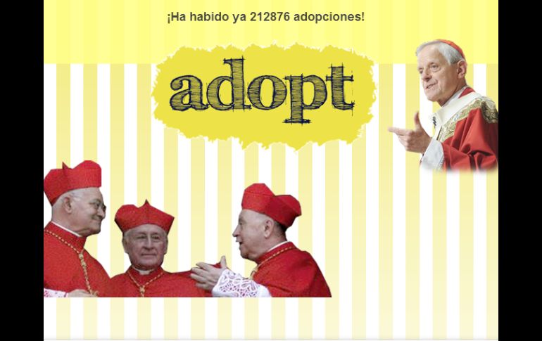 En ''¡Adopta a un cardenal!'' se le asigna al usuario el nombre de un cardenal para orar por él durante el cónclave. ESPECIAL /