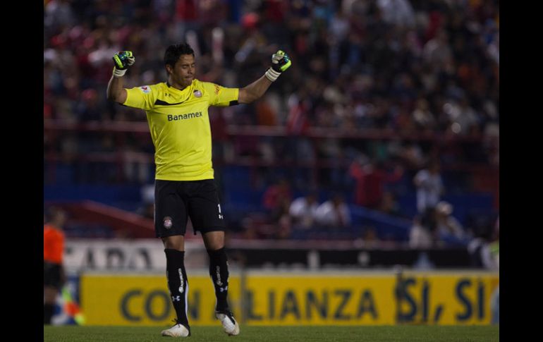 Talavera celebra el gol con el que Toluca regresa al camino de la victoria. MEXSPORT /