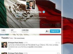 El mensaje que el Presidente Peña Nieto realiza a través de su cuenta de Twitter. ESPECIAL /